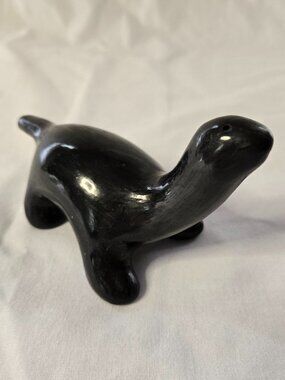 Vintage Pottery Blackware Dinosaur Native Figurine